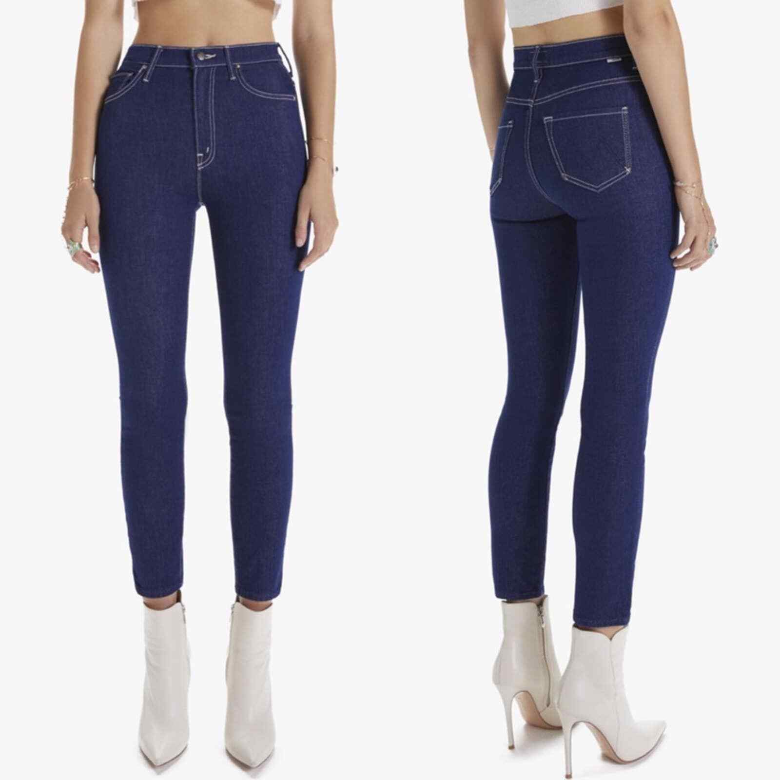 Mother The Swooner Ankle Jean In Oh La La Wash Indigo Blue